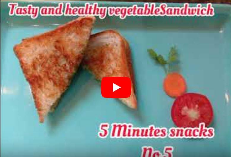 Tasty and healthy vegetable sandwich for breakfast or snacks