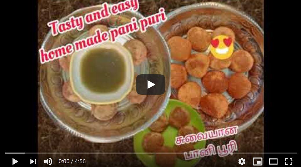 Yummy paani puri recipe in tamil homemade। பானி பூரி